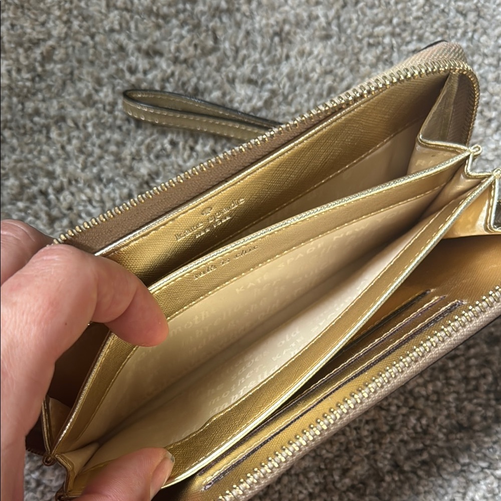 kate spade Metallic Gold Wristlet Wallet - Picture 6 of 9
